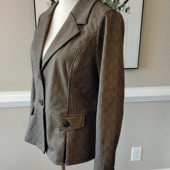 Peplum Blazer Camel / Sand Stripe - Picture 3 of 9